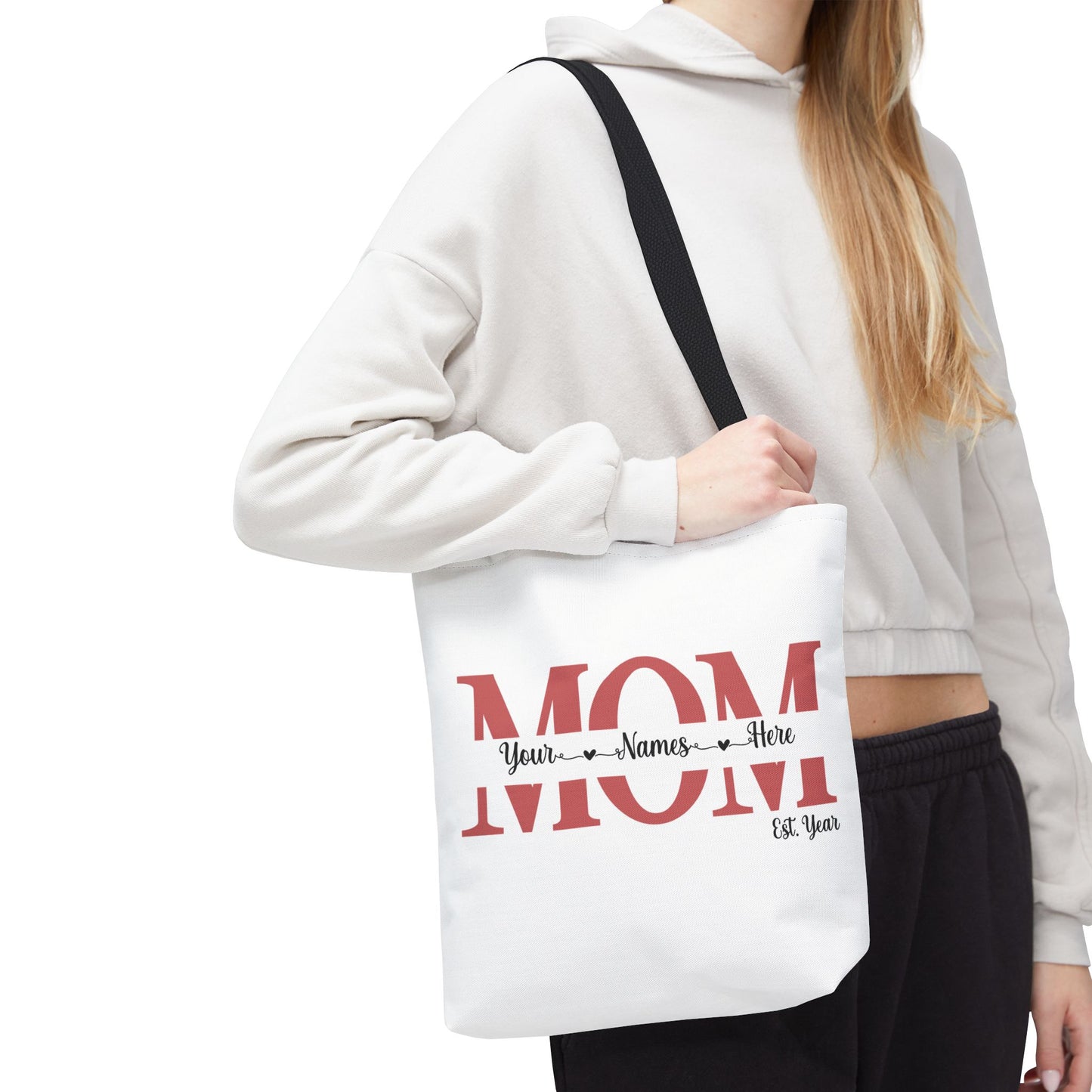 Personalized MOM Tote Bag Pink