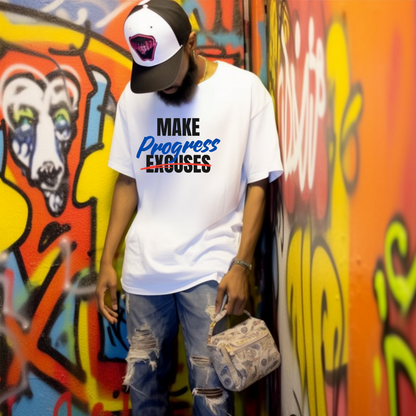 Make Progress Not Excuses Cotton T-shirt