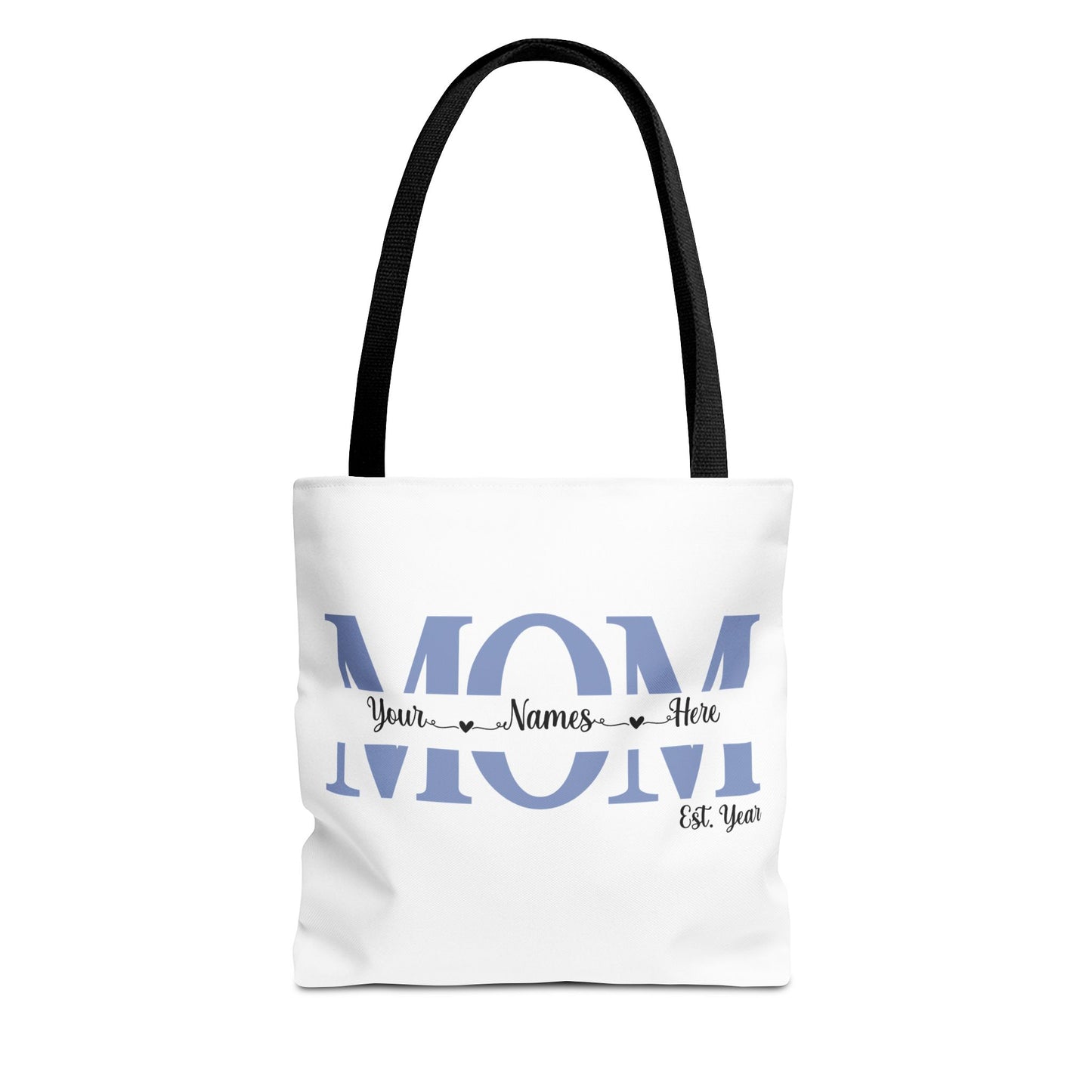 Personalized MOM Tote Bag Blue
